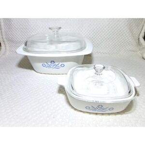 Corning Ware Cornflower Blue Casserole Set 4 Qt Dutch Oven P-34-B 1 Qt P-1-B